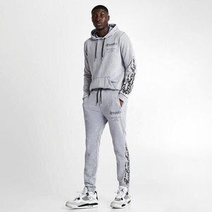 Supply & Demand Brand Acid Flame Graphic Tracksuit 2 Piece Gray Mens Size 2XL